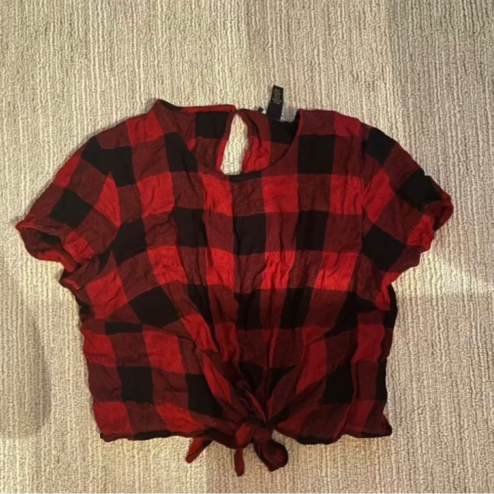 Forever21 red plaid Croptop